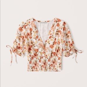 Abercrombie floral cinched waist medium